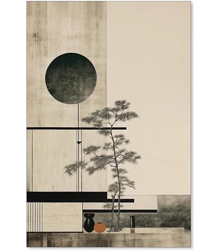 Amazon.com: Haitunone Japandi Scandinavian Wall Art Japanese Mid