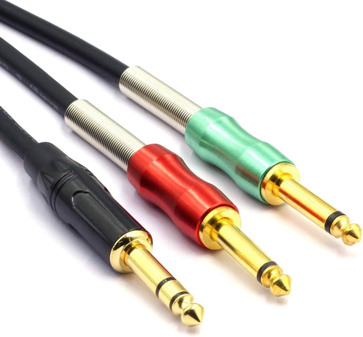 SiYear 6.35mm 1/4 Inch TRS Stereo to Dual 6.35mm Male Mono Y Splitter Audio Cable, 1/4" Male to Double 6.35 TS Insert Cable (3M)/10FT