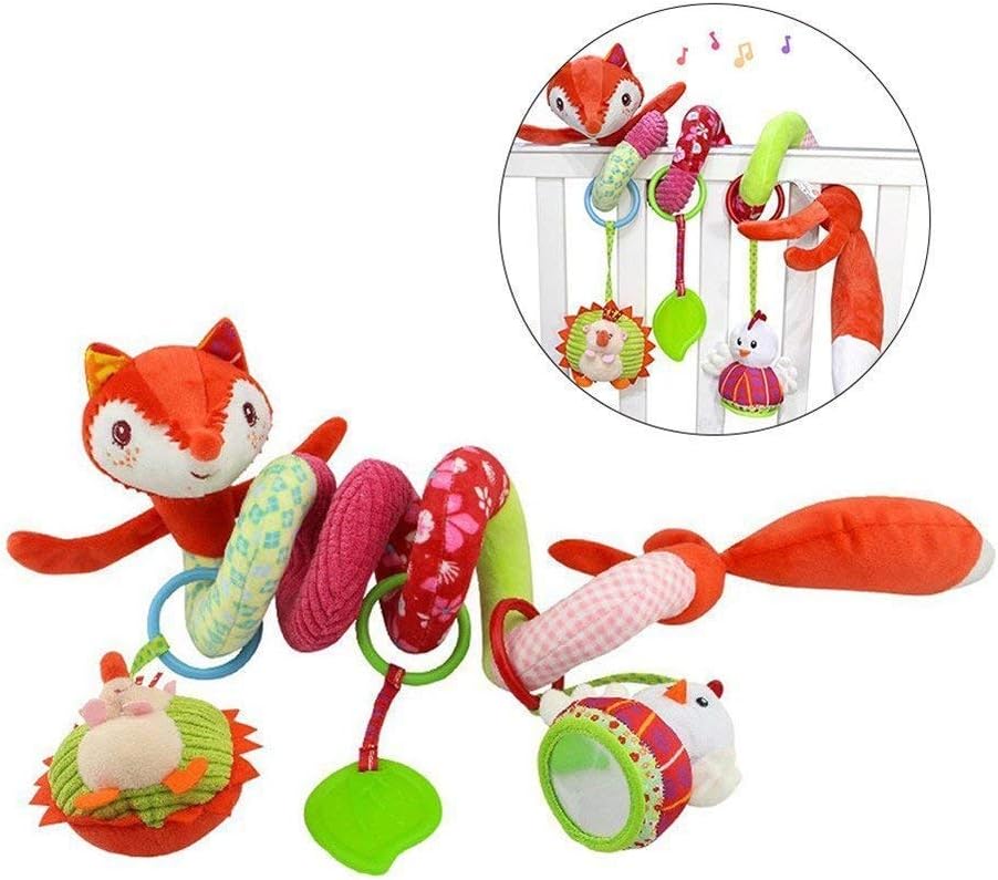 Freeas Baby Spiral Activity Hanging Toys Stroller toys Cart Seat Pram Toy with Ringing Bell (Fox)