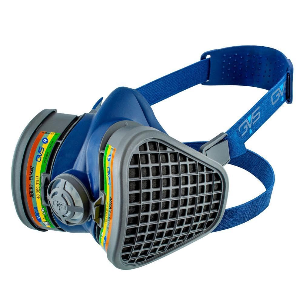 GVS SPR488 Elipse Mask with ABEK1 Filters for Multiple Gases and Vapours, M/L, Blue