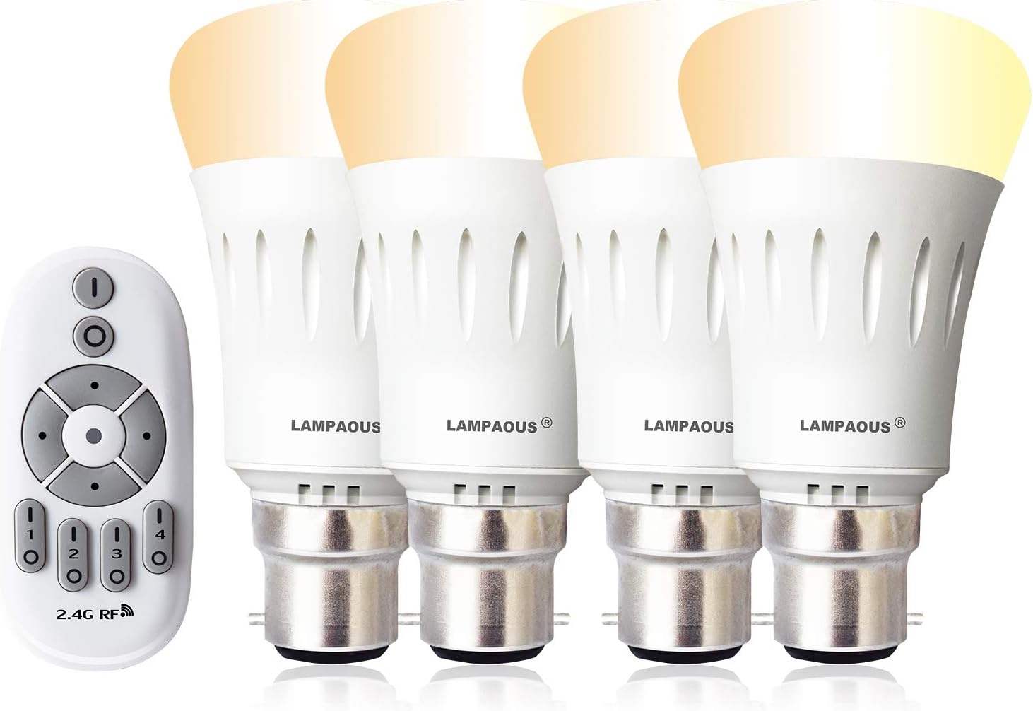 LAMPAOUS Smart Bayonet Light Bulb, A60 B22 Dimmable LED Bulb, 9W White Ambiance Lighting Bulb with Warm White