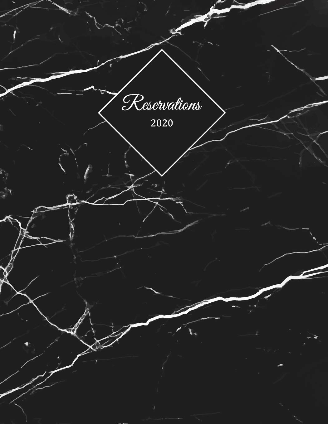 Reservations 2020: Reservation Book for restaurants, bistros and hotels | 370 pages - 1 day=1 page | The appointment calendar for your reservations in ... | Cover Design - Marble effect deluxe black