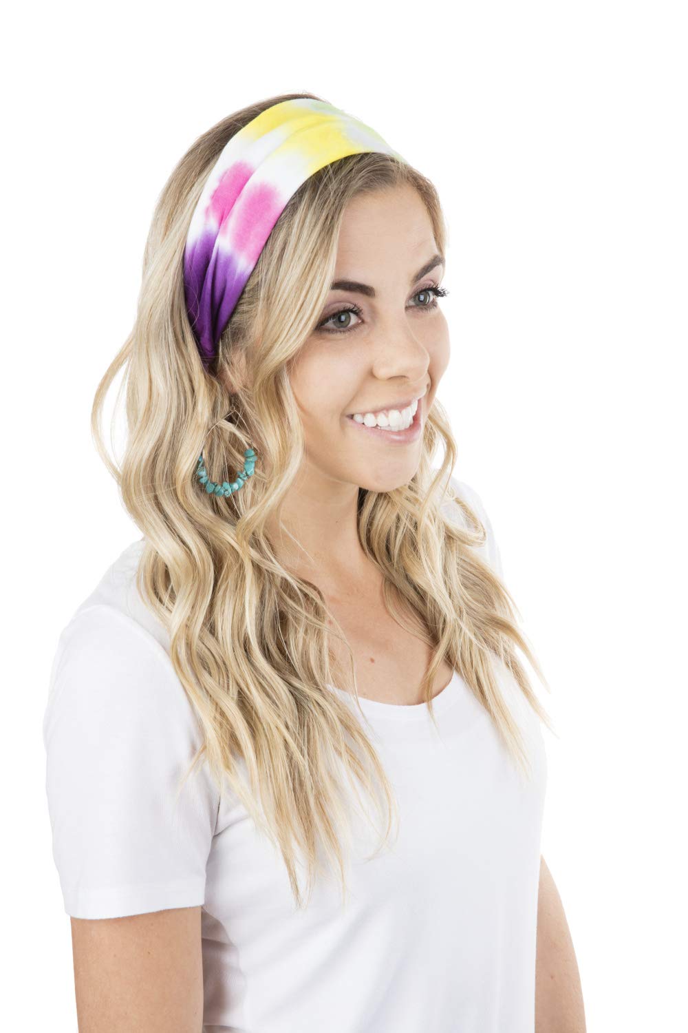 Tulip Headbands 2 Pack Tie Dye Accessory, 2 Count (Pack of 1), White