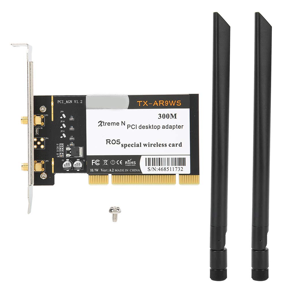 143 PCI Desktop Adapter 300Mbps 802.11b/g/n AR9223 the chip Wireless WiFi Network Card + 2 Antennas AR9223 Possess wide compatibility
