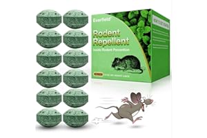 EVERFIELD Mouse Rodent Repellent, 12Pcs Peppermint Oil Moth Balls for Rats Mice Deterrent, Safety for Humans & Pets
