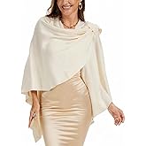 Moss Rose Womens Large Cross Front Poncho Sweater Wrap Topper Knitted Elegant Shawls Cape for Fall Winter