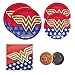 Razzle Dazzle Celebrations Officially Licensed Wonder Woman Party Supplies for 16 Guests - Small and Large Plates, Napkins + Birthday Button