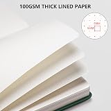 RETTACY Dotted A4 Notebook 192 Pages Leather Hard Cover 21.5 x 27.9cm Dark Green view 4