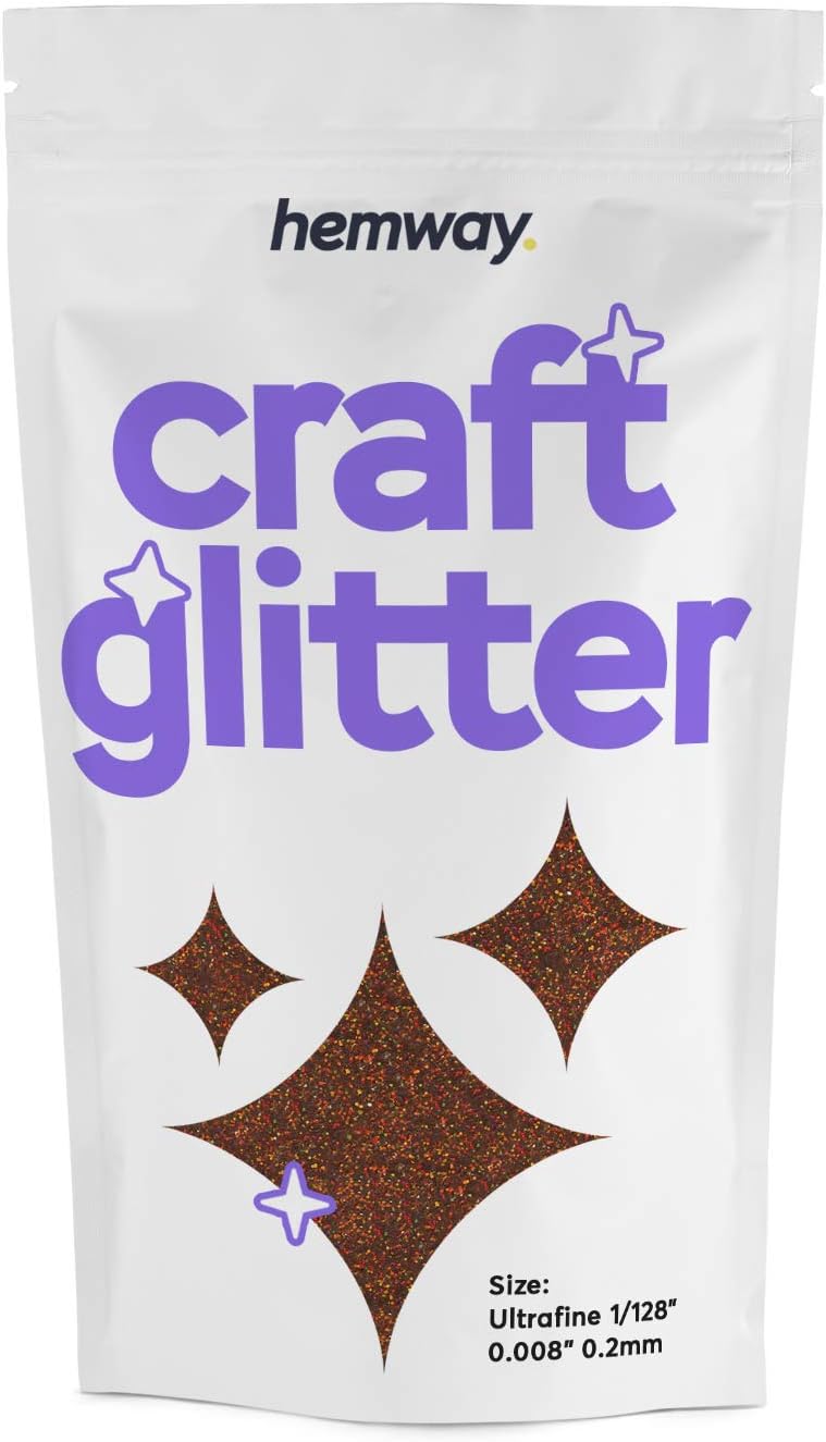 Hemway Craft Glitter Bronze Brown Holographic 100g Ultrafine Glitter for Crafts Resin, Cosmetic, Nail, Face, Body, Festival