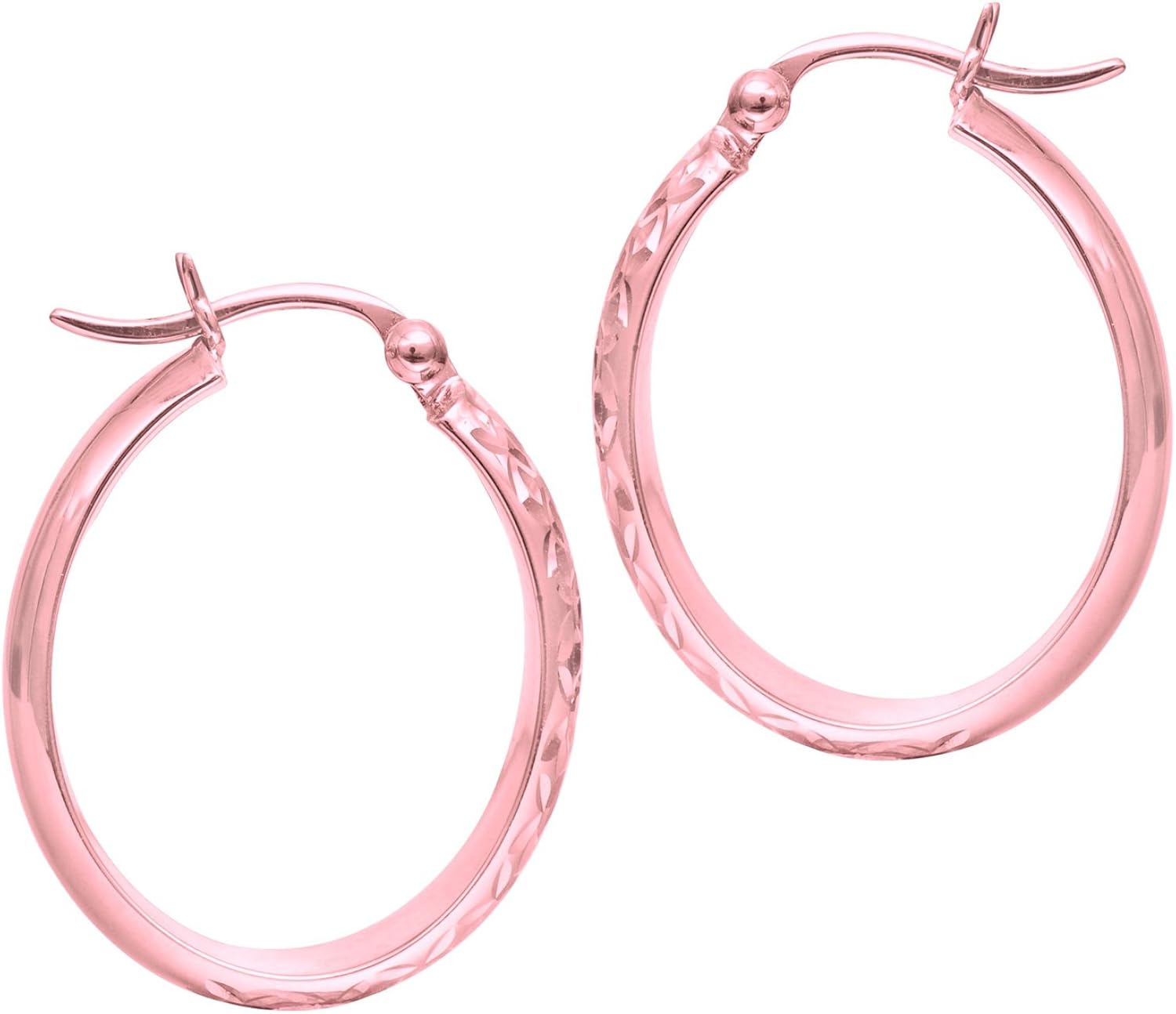 10K Pink Gold Ladies Hoop Earrings 3006PER Hoop Earrings