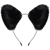 BAOPLAYKIDS Women Cat Fox Long Fur Ears Headband Party Cosplay Costume Hairband