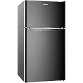 Antarctic Star Compact Refrigerator with Freezer,2 Door Mini Fridge,Adjustable Shelf,Small Fridge for Bedroom Office Dorm Kitchen,3.2 Cu.Ft.BLACK on Fridge.com