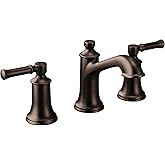 Moen Dartmoor Oil-Rubbed Bronze Two-Handle High Arc Widespread Bathroom Sink Faucet for 3-Hole Setups with Valve Included, TV