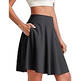 G4Free 20" Knee Length Tennis Skirts for Women High Waisted Golf Skorts Soft Athletic Built-in Shorts 3 Pockets