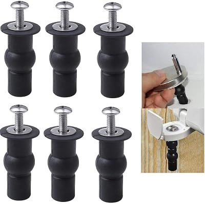 nuoshen 6 Pack Toilet Seat Screws Hinges Rubber Top Nuts Fixings Blind Hole