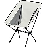 Lightweight Portable Essential Folding Camping Chair,Sturdy with X-Frame,120kg Capacity,Foldable with Carry Bag,Quick Setup for Outdoor,Hiking,Beach,Backpacking (Desert White)