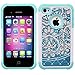 iPhone 4s Case, iPhone 4 Case, 4s Case, MagicSky [Shock Absorption] Studded Rhinestone Bling Hybrid Dual Layer Armor Defender Protective Case Cover for Apple iPhone 4/4S - Flower2