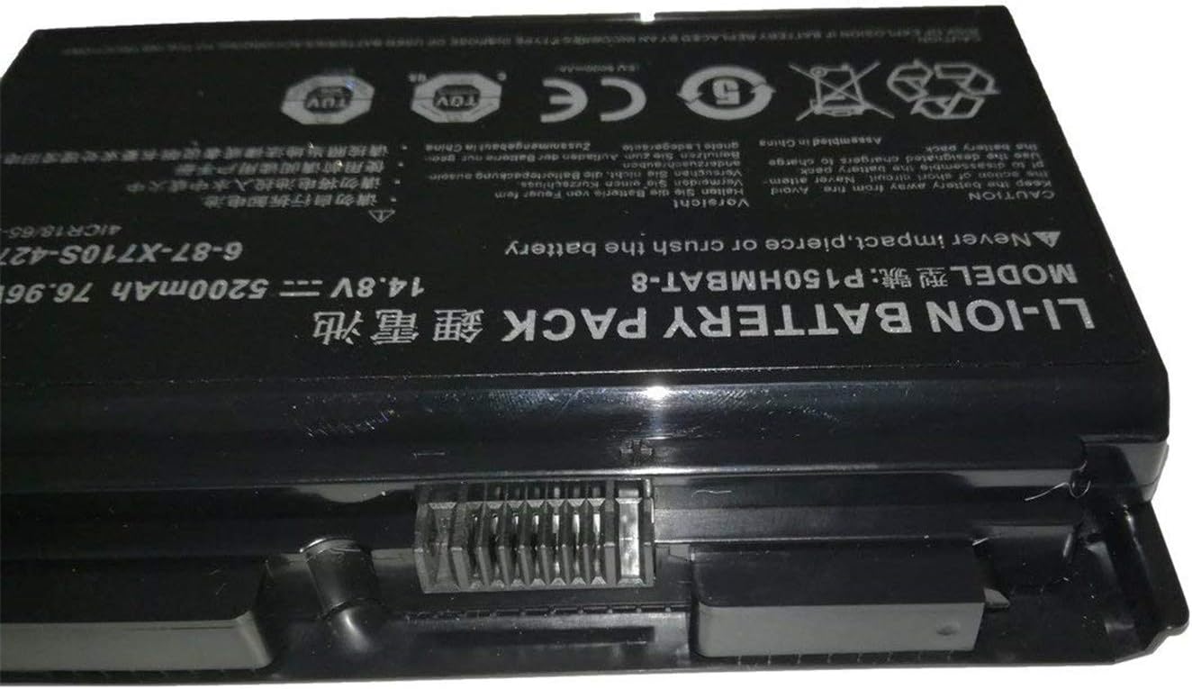 P150HMBAT-8 X710S Laptop Battery Replacement for CLevo 6-87-X710S-4271 6-87-X710S-4272 6-87-X710S-4J7 6-87-X710S-4J72 Sager NP8170 NP8150 NP8130 P170HM P170 P170SM-A(14.8V 76.96Wh 5200mAh) - Image 3