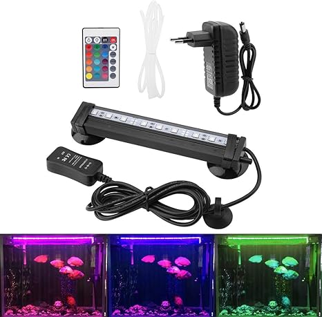 zerodis led aquarium light sumergible burbuja de acuario bubble light con mando sumergible lampara led de colorido para kit luz acuario 16 cm