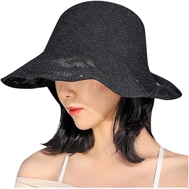 womens black floppy sun hat