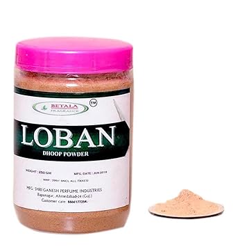 BETALA FRAGRANCE LOBAN SAMBRANI DHOOP POWDER WITH DHOOP BURNER PLATE USE THIS DHUP POWDER FOR PUJA, FRAGRANCE OR HAWAN SAMGARI (LOBAN (MYRRH))