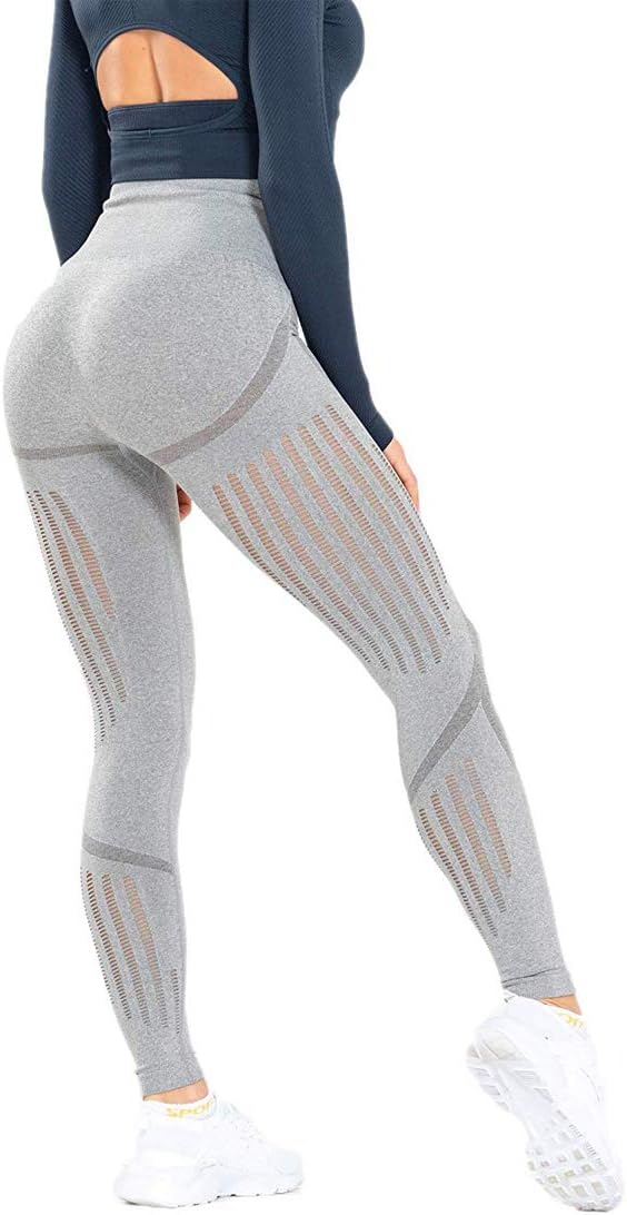 High Waist Seamless Workout Leggings Yoga Pants Running Tummy Control Turnup Hips Athletic Leggings