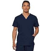 Dickies Mens V-Neck Scrub Top with 5 Pockets - Medical & Nursing Uniform Shirt, Side Vents - 81906