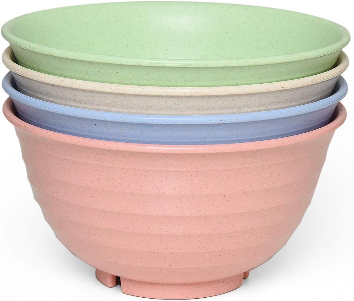 Gonioa 30OZ Wheat Straw Bowl 4 Pack Lightweight