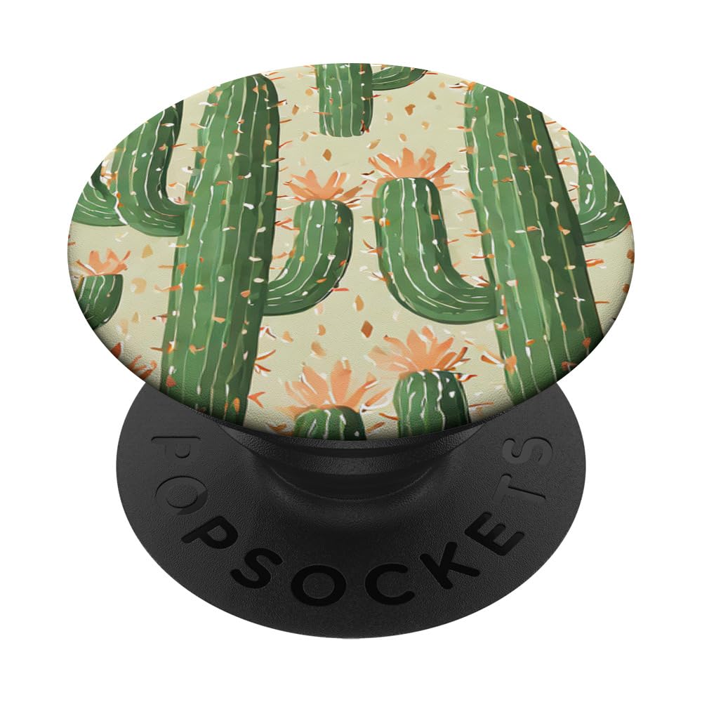 Abstract Saguaro Cactus Pattern PopSockets Swappable PopGrip