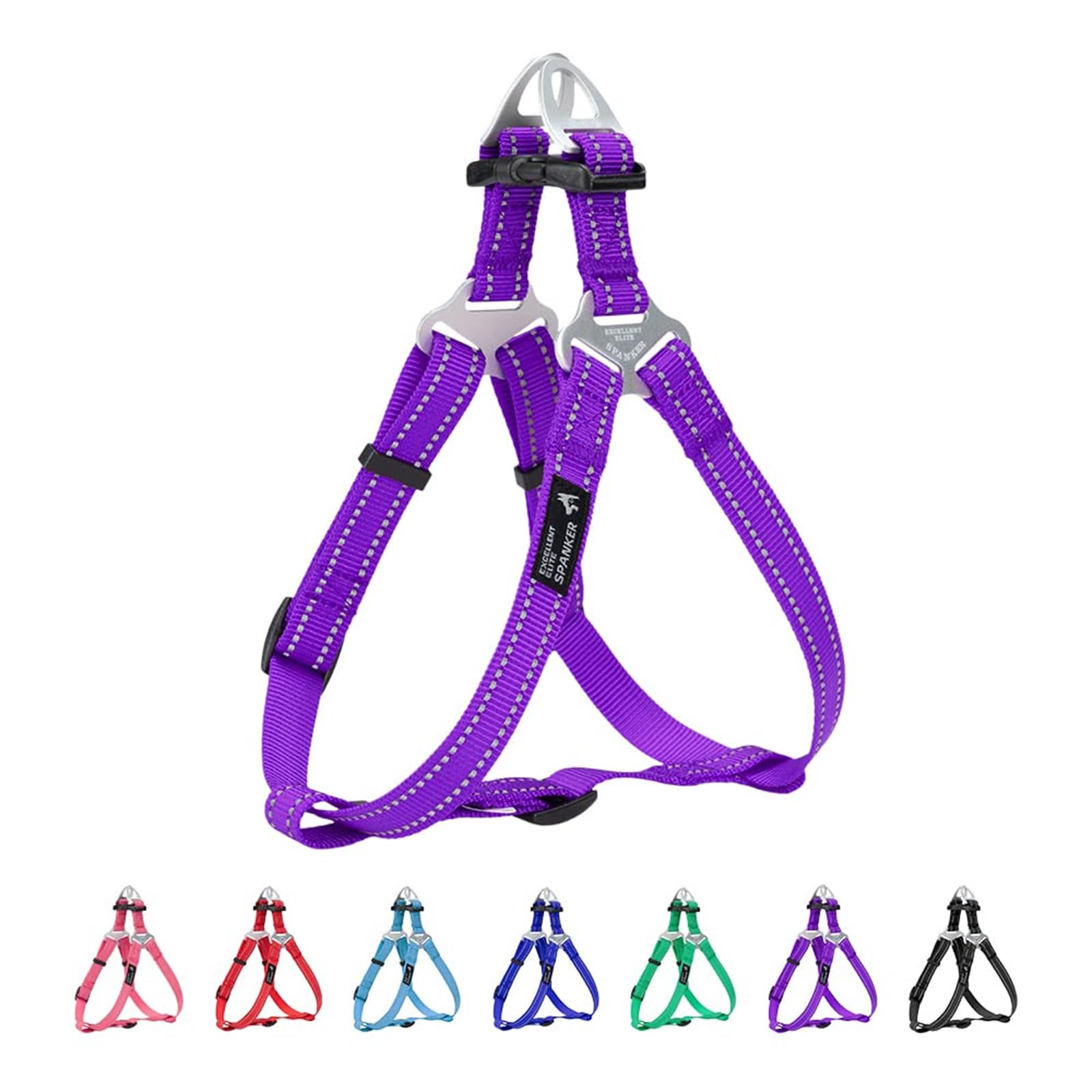 EXCELLENT ELITE SPANKER Step In Dog Harness Reflective Pet Harness Adjustable No Pull Dog Harness Puppy Harness for Small Medium Large Dogs Training Walking（PLU-M)