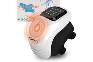 ZHIXJIA Knee Massager with Heat, 3 Vibration Modes and 3 Heating Levels LED Vitality Joints Knee Massager, 3-in-1 Smart Portable, Gift for Dad and Mom