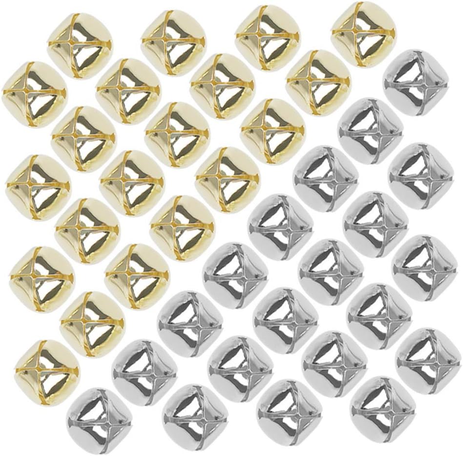 anjias 40 Pieces Jingle Bells, 25mm New Jingle Bells Jumbo Jingle Bells Jingle Bell Beads for Crafts 20pcs Gold And 20pcs Silver