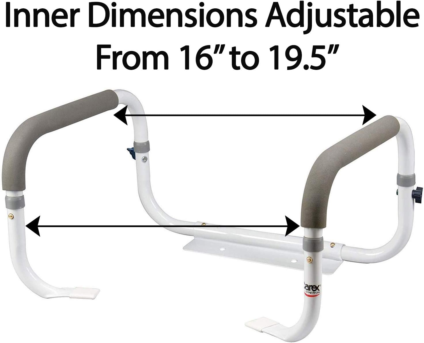 Carex Toilet Safety Frame - Toilet Safety Rails With Adjustable Width - Toilet Rails For Elderly, Handicap, Home Health Care Equipment After Surgery, Supports 300lbs: Health & Personal Care