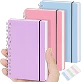 MSTONAL 3 Pack Small Spiral Notebook Dot Grid, 3.5x5.5 Mini Pocket Spiral Notebooks With 5x5mm Dotted Pages, 80 Sheets/160 Pages 100gsm Thick Paper to Stay Organized for Work School Office