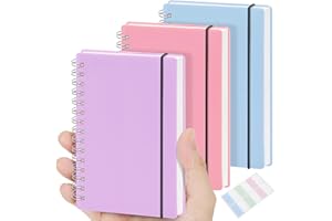 MSTONAL 3 Pack Small Spiral Notebook College Ruled, 3.5x5.5 Mini Pocket Spiral Notebooks With 7mm Lined Pages, 80 Sheets/160 Pages 100gsm Thick Paper to Stay Organized for Work School Office