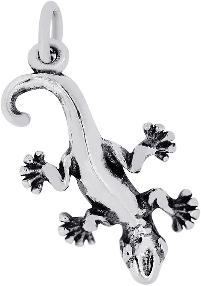 Sterling Silver Geico Lizard Charm Pendant (Approximately