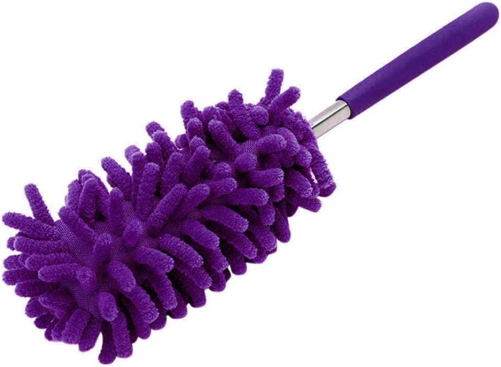 TAOtTAO Telescopic Microfibre Duster Extendable Cleaning Home Car Cleaner Dust Handle (Purple)