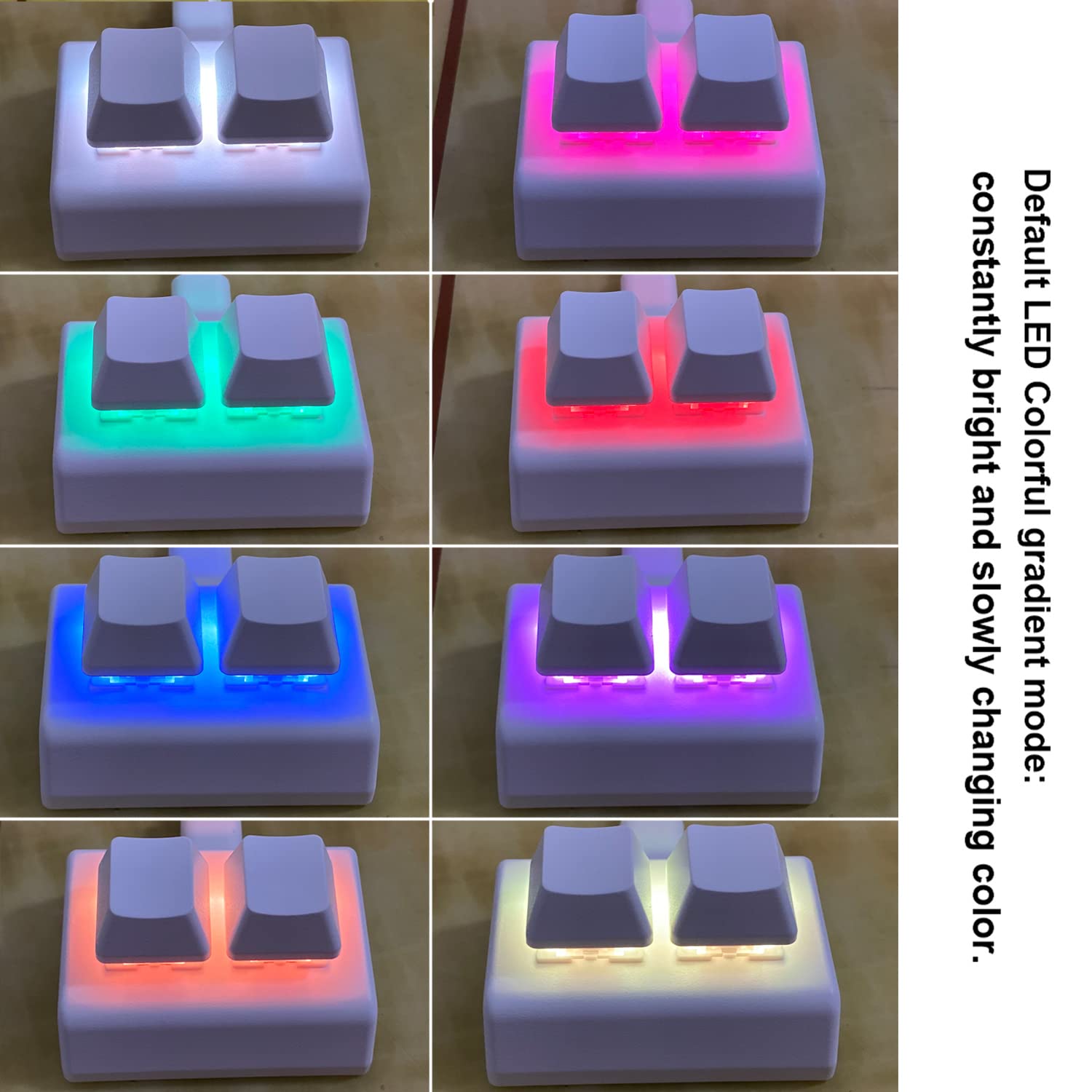 USB 2-Key Mini Keypad One-Handed Mechanical Gaming Keyboard Programmable USB-C Keypad for Windows Mac OSU HID Programming Macro Keys RGB LED Backlit
