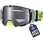 VOZAPOW Dirt Bike Goggles Over Glasses Anti-Fog, Motorcycle Protective Eyewear Motocross Goggles for Men Women