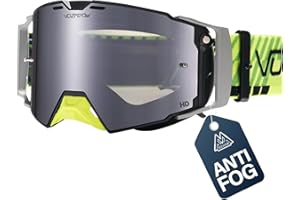 VOZAPOW Dirt Bike Goggles Over Glasses Anti-Fog, Motorcycle Protective Eyewear Motocross Goggles for Men Women