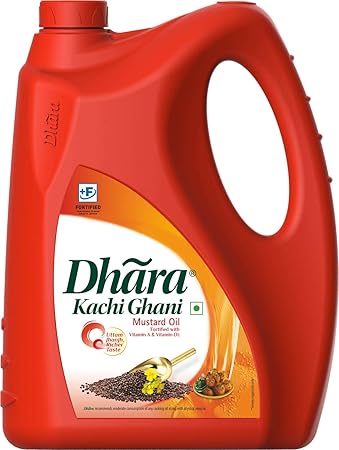 Dhara Kachhi Ghani Mustard Oil Jar, 5L