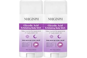 2 PC Glycolic Acid Exfoliating Body Stick, AHA & BHA Smoothing Treatment with Salicylic Acid & Vitamin E for Rough and Bumpy 