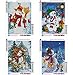 Ginfonr 4Pack 5D DIY Mosaic Diamond Art Painting Kits Christmas Snowman and Animals Full Drill, Paint with Diamonds Art Bird Deer Cross Stitch Embroidery Rhinestone Craft for Home Wall Decor 12x16inch