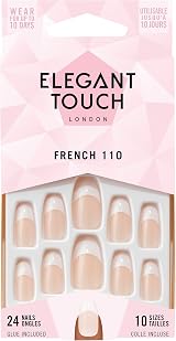 Elegant Touch French Nails 110 Coffin Natural Pink White Tip view 1