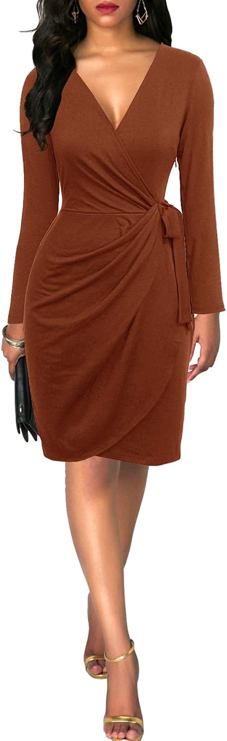 my whole heart burgundy long sleeve wrap dress