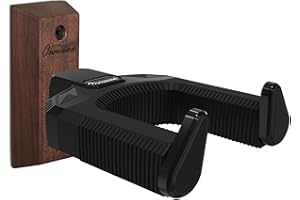 Guitar Wall Mount, Auto Lock Hanger Acacia Hardwood, Guitar Wall Hangers Holder Hook Wall Stand for Classical, Acoustic, Elec
