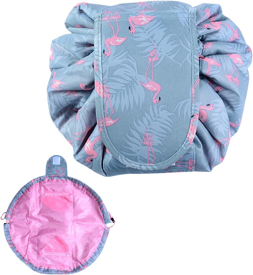 Portable Lazy Drawstring Cosmetic Bag, AUERVO Large Capacity Lazy Makeup Toiletry Bag Fashion