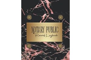 Notary Public Record Log Book Pink Black Marble Edition: Pretty Pink Black Marble 220 Page Notary Journal 100 Single Private Entries With Mileage And ... Space | Record Keeping Supplies for Notaries