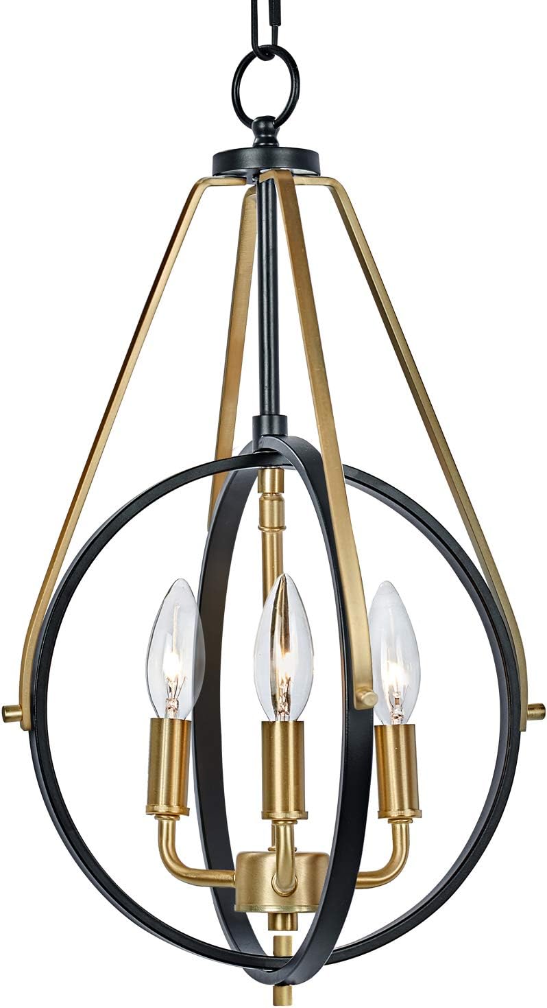 MOTINI Ceiling Pendant Fixtures Lamp Industrial Metal Pendant Light, Hanging Cage Globe Ceiling Light for Kitchen Island Dining Room Farmhouse Entryway Foyer, 21"x13.5"x13.5" - - 