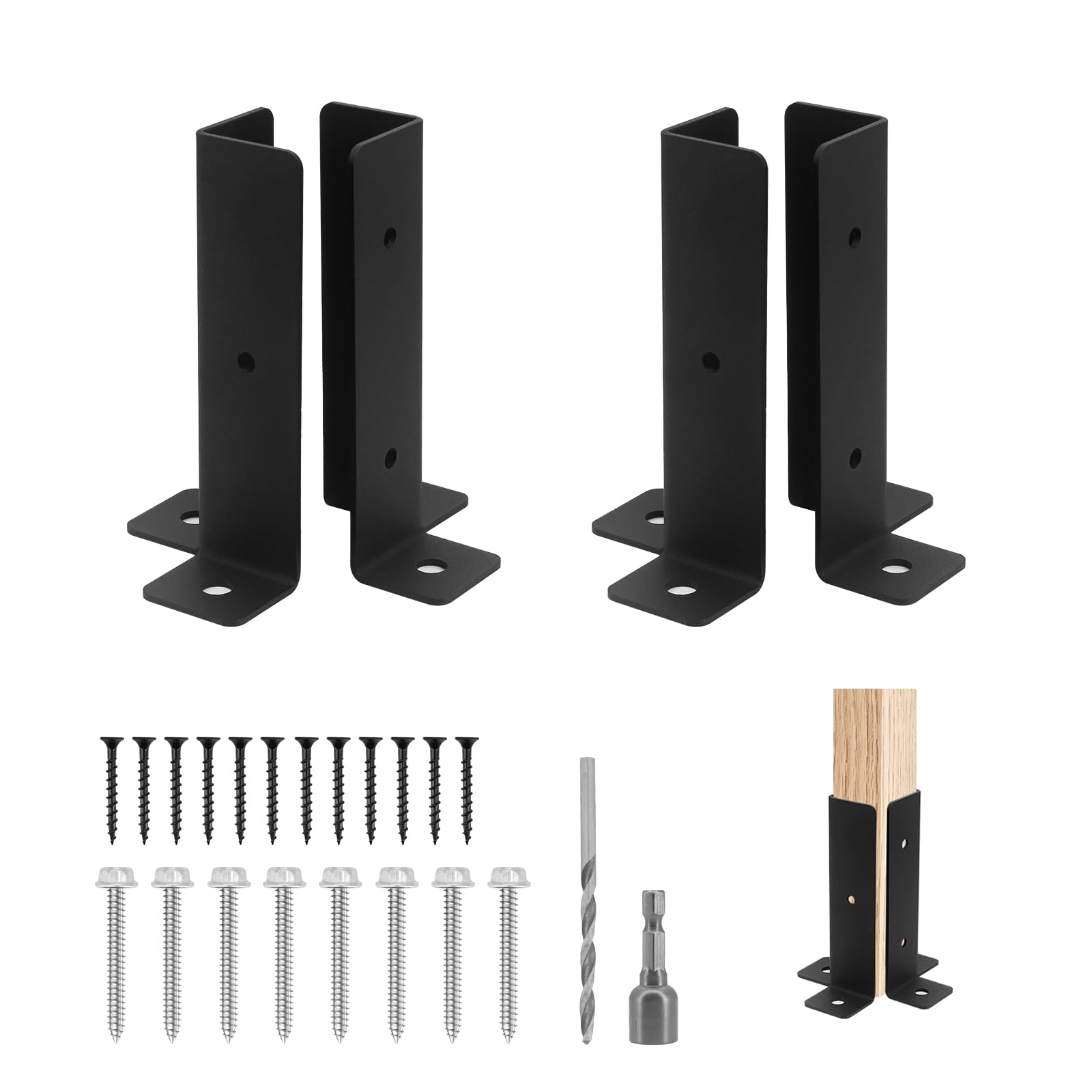 Beowanzk Fence Post Brackets, Fence Post Supports, Fence Panel Brackets, Post Supports, Fence Extension Available for Deck Post, Pergola Post, Mailbox Post